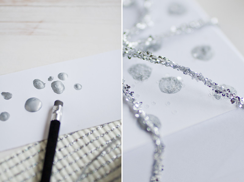 winter glitter dots gift wrap // #anastasiamariecards