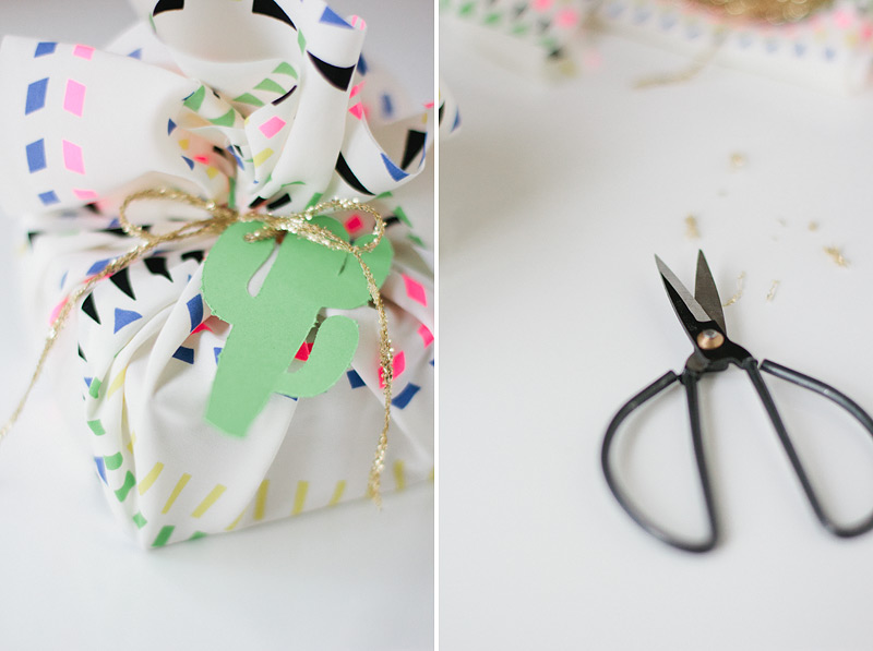 fabric gift wrap // desert cactus // via Anastasia Marie