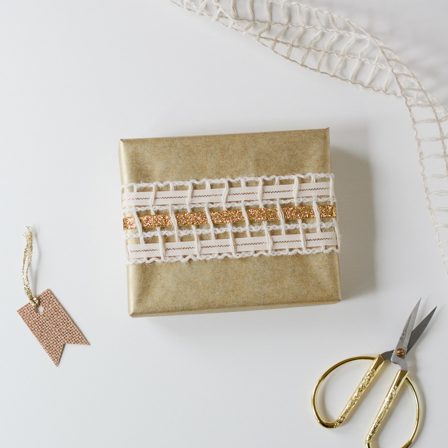 woven glitter gold gift wrap // ANASTASIA MARIE