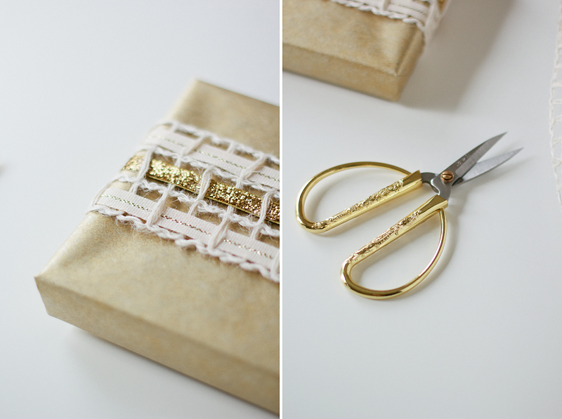 woven glitter gold gift wrap // ANASTASIA MARIE